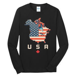 With Canada And Usa Map Annex America’S 51st State! Tall Long Sleeve T-Shirt