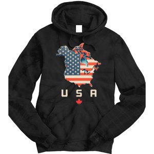 With Canada And Usa Map Annex America’S 51st State! Tie Dye Hoodie