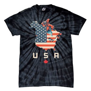 With Canada And Usa Map Annex America’S 51st State! Tie-Dye T-Shirt