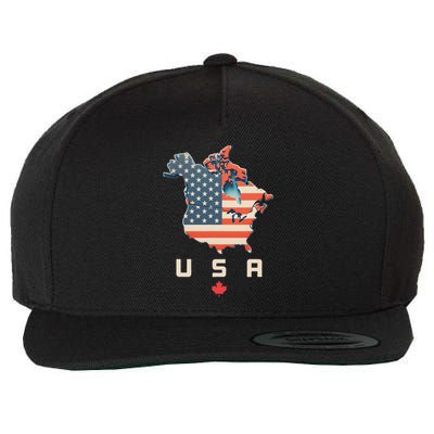 With Canada And Usa Map Annex America’S 51st State! Wool Snapback Cap
