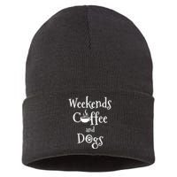 Weekends Coffee And Dogs Sustainable Knit Beanie