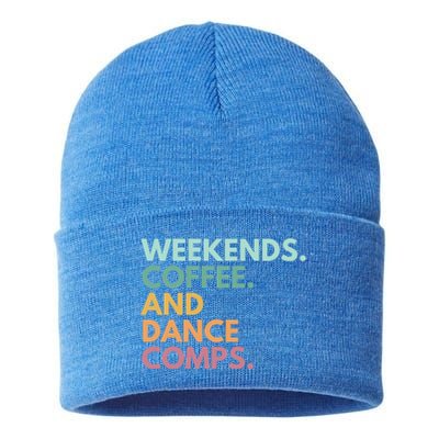 Weekends Coffee And Dance Comps Cute Gift Sustainable Knit Beanie