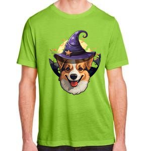 Witch Corgi Artwork Funny Halloween Corgi Gift Adult ChromaSoft Performance T-Shirt