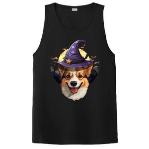 Witch Corgi Artwork Funny Halloween Corgi Gift PosiCharge Competitor Tank