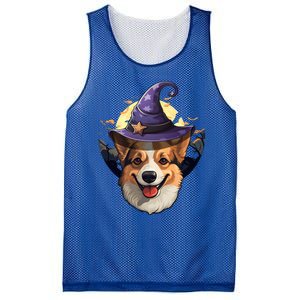 Witch Corgi Artwork Funny Halloween Corgi Gift Mesh Reversible Basketball Jersey Tank