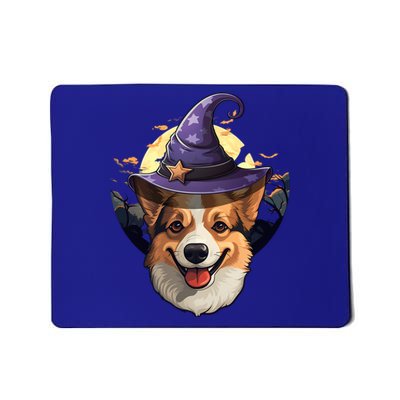 Witch Corgi Artwork Funny Halloween Corgi Gift Mousepad