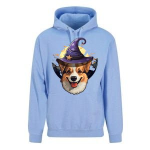 Witch Corgi Artwork Funny Halloween Corgi Gift Unisex Surf Hoodie