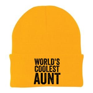 Worlds Coolest Aunt Mom Sister Mothers Day Gift Knit Cap Winter Beanie