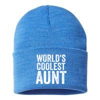 Worlds Coolest Aunt Mom Sister Mothers Day Gift Sustainable Knit Beanie