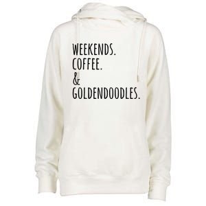 Weekends Coffee And Goldendoodles Funny Dog Gift Womens Funnel Neck Pullover Hood