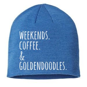 Weekends Coffee And Goldendoodles Funny Dog Gift Sustainable Beanie