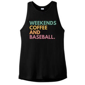 Weekends Coffee And Baseball Ladies PosiCharge Tri-Blend Wicking Tank