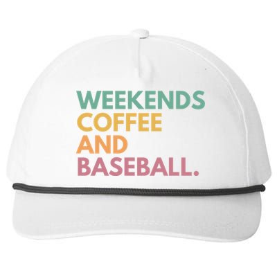 Weekends Coffee And Baseball Snapback Five-Panel Rope Hat