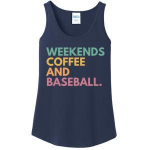 Weekends Coffee And Baseball Ladies Essential Tank