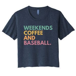 Weekends Coffee And Baseball Women's Crop Top Tee