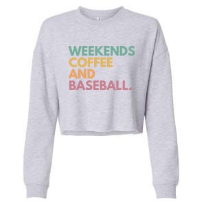 Weekends Coffee And Baseball Cropped Pullover Crew