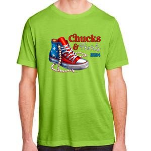 Women Chucks And Pearls 2024 Im With Her Kamala Gift Adult ChromaSoft Performance T-Shirt