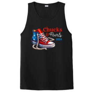 Women Chucks And Pearls 2024 Im With Her Kamala Gift PosiCharge Competitor Tank