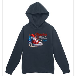 Women Chucks And Pearls 2024 Im With Her Kamala Gift Urban Pullover Hoodie