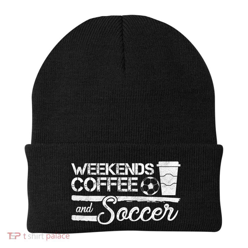 Weekends Coffee And Soccer Knit Cap Winter Beanie