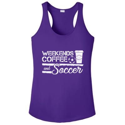 Weekends Coffee And Soccer Ladies PosiCharge Competitor Racerback Tank