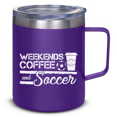Weekends Coffee And Soccer 12oz Stainless Steel Coffee Mug