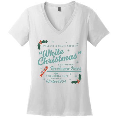 White Christmas Ad Women's V-Neck T-Shirt