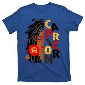 Wo Capricorn Afro Locs Zodiac Signs Birthday Gift T-Shirt