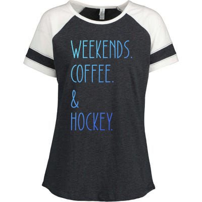 Weekends Coffee And Hockey Saying Hockey Lover Cool Gift Enza Ladies Jersey Colorblock Tee