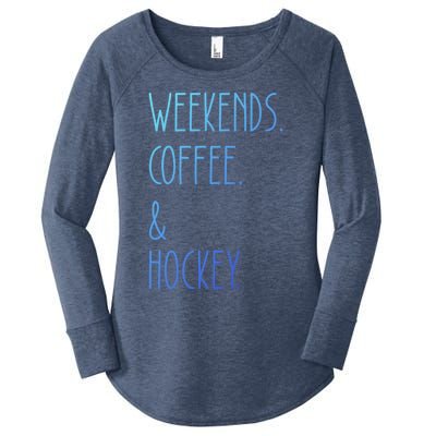 Weekends Coffee And Hockey Saying Hockey Lover Cool Gift Women's Perfect Tri Tunic Long Sleeve Shirt