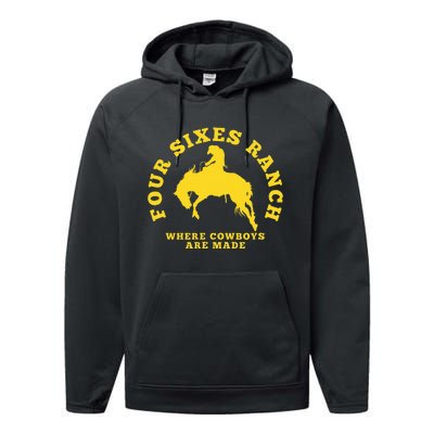 Where Cowboys Are Made Four Sixes Ranch Performance Fleece Hoodie