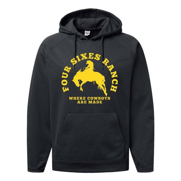 Where Cowboys Are Made Four Sixes Ranch Performance Fleece Hoodie