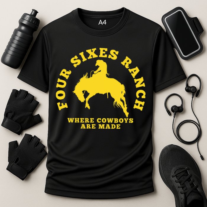 Where Cowboys Are Made Four Sixes Ranch Performance Shirt