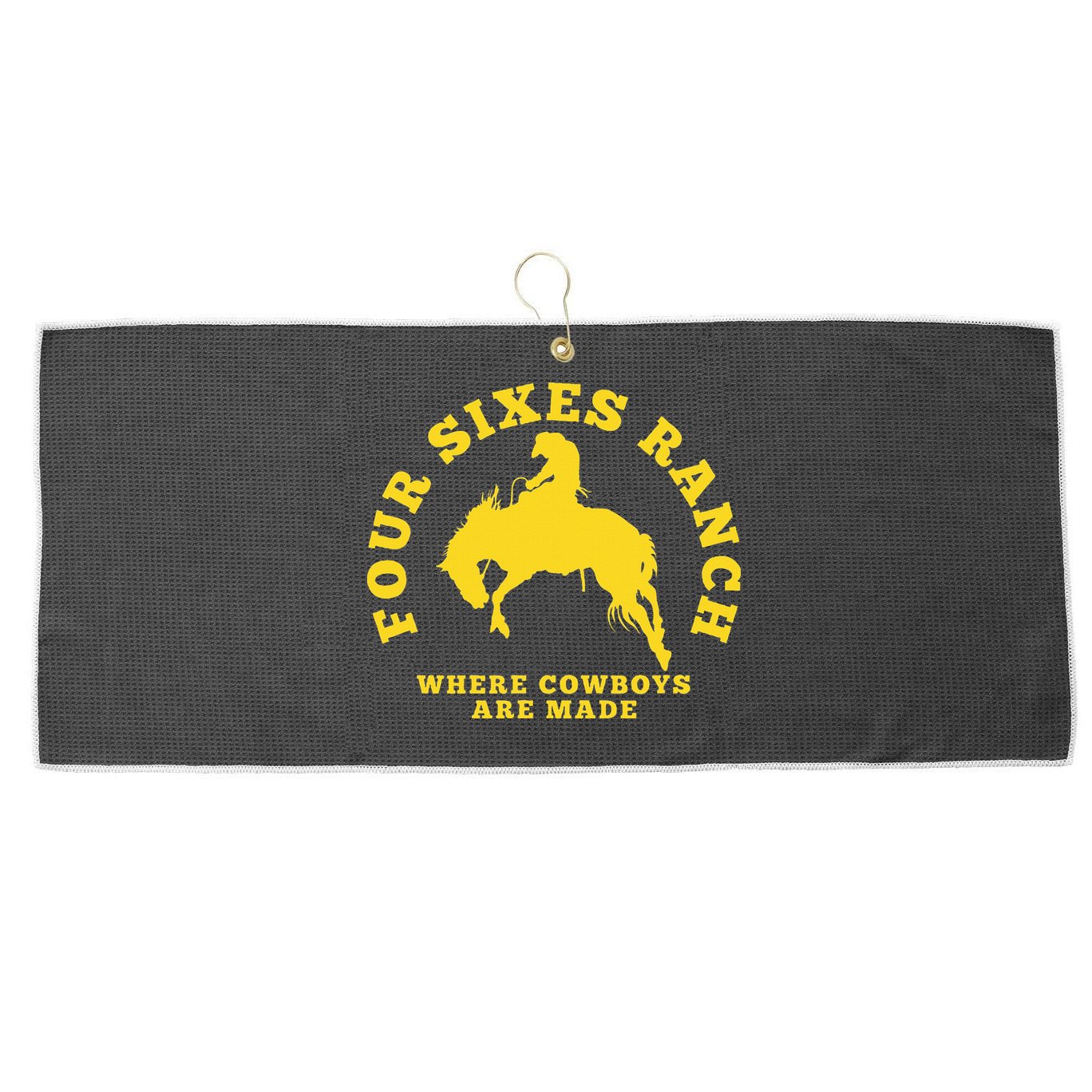 Where Cowboys Are Made Four Sixes Ranch Large Microfiber Waffle Golf Towel