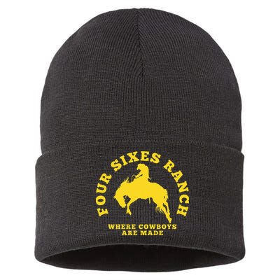 Where Cowboys Are Made Four Sixes Ranch Sustainable Knit Beanie
