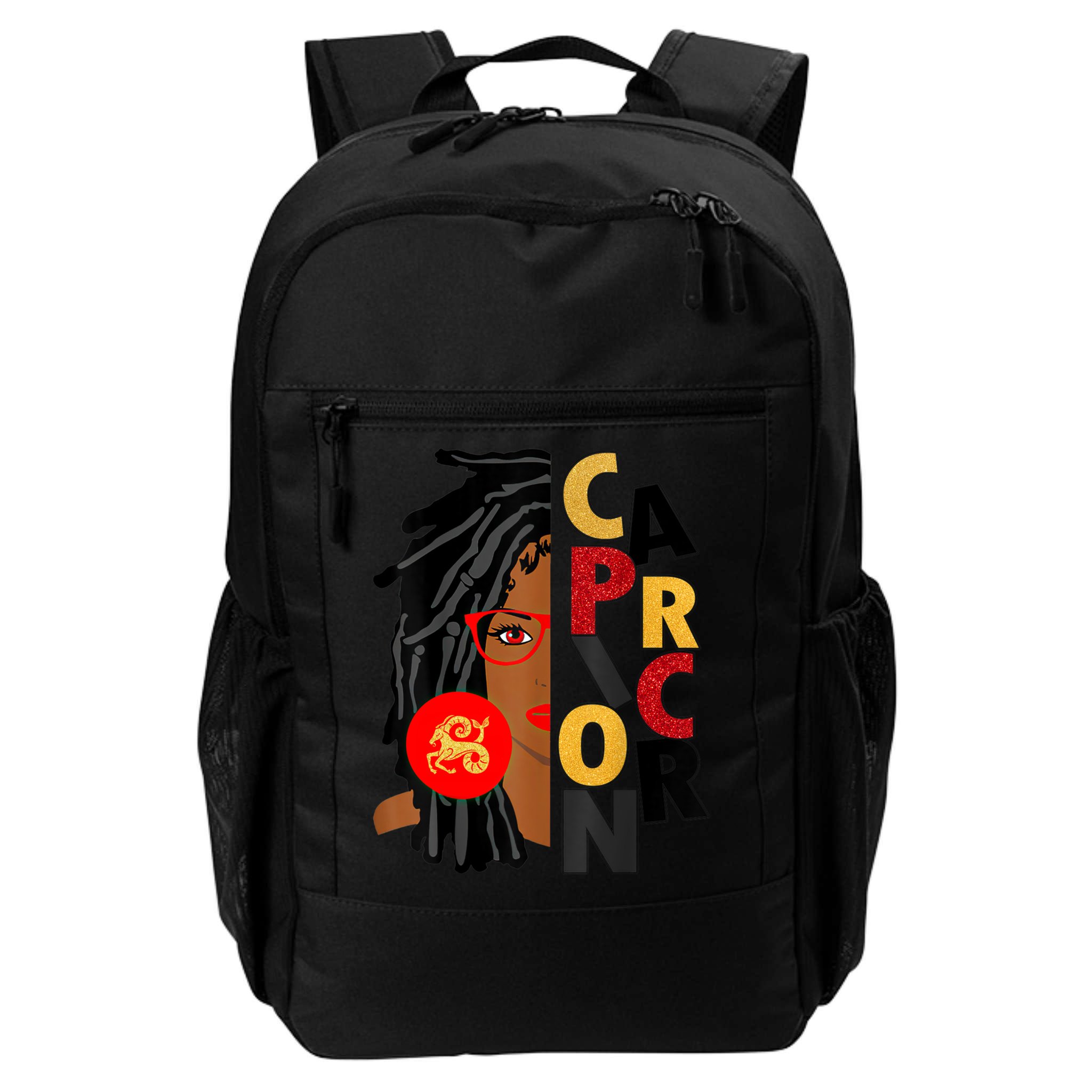 Wo Capricorn Afro Locs Zodiac Signs Birthday Gift Backpack