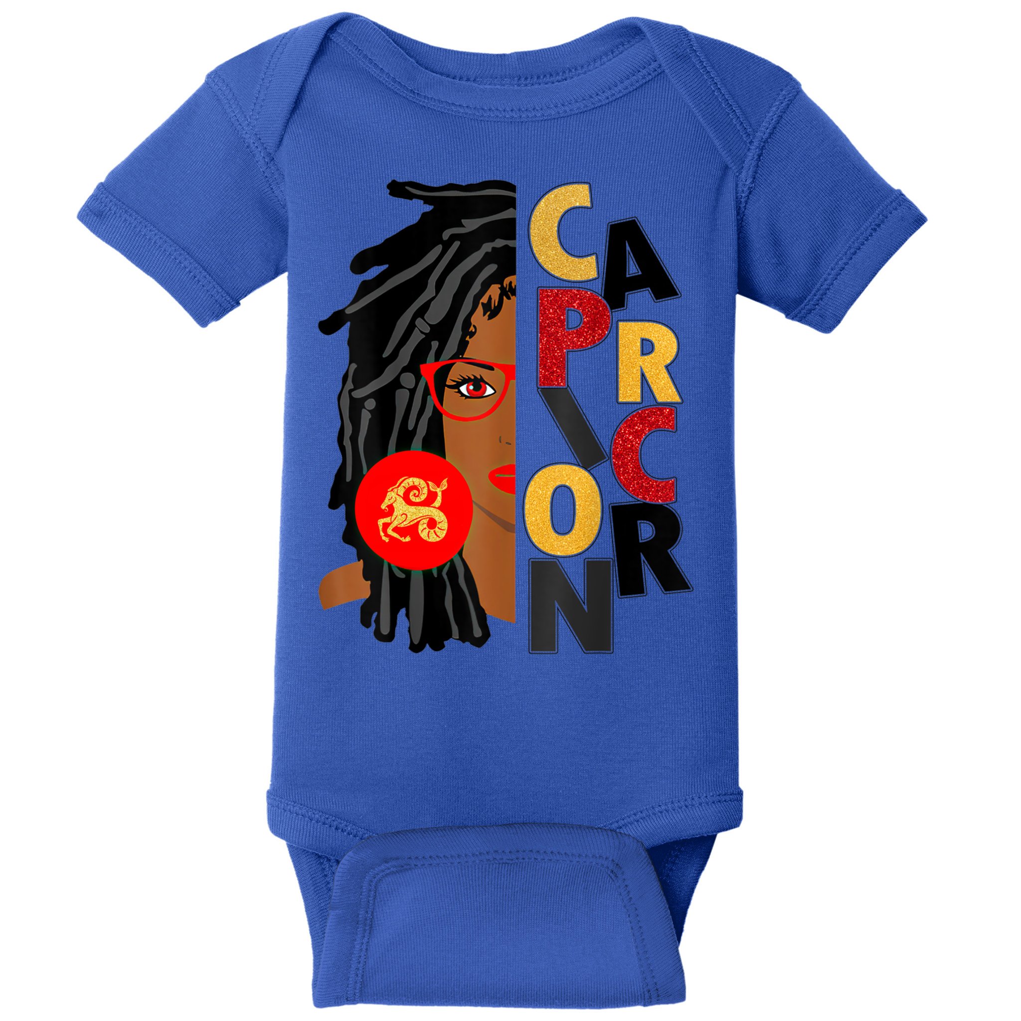 Wo Capricorn Afro Locs Zodiac Signs Birthday Gift Baby Bodysuit