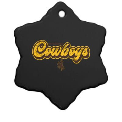 Wyoming Cowboys Apparel Bubble Script Gift Ceramic Star Ornament