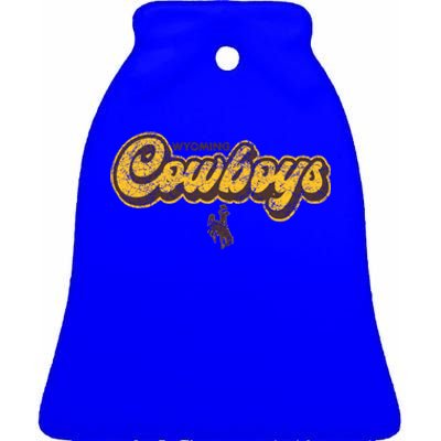 Wyoming Cowboys Apparel Bubble Script Gift Ceramic Bell Ornament