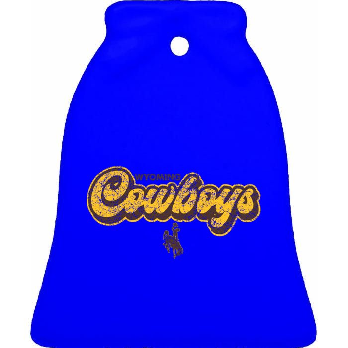 Wyoming Cowboys Apparel Bubble Script Gift Ceramic Bell Ornament