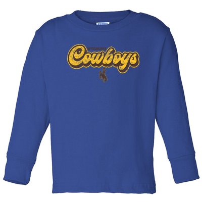 Wyoming Cowboys Apparel Bubble Script Gift Toddler Long Sleeve Shirt