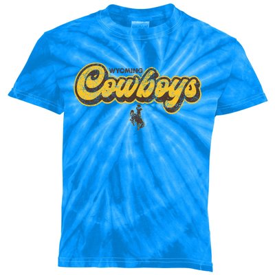 Wyoming Cowboys Apparel Bubble Script Gift Kids Tie-Dye T-Shirt