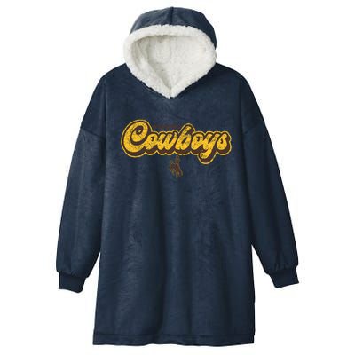 Wyoming Cowboys Apparel Bubble Script Gift Hooded Wearable Blanket