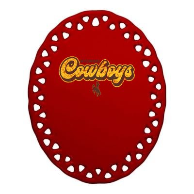 Wyoming Cowboys Apparel Bubble Script Gift Ceramic Oval Ornament