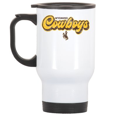 Wyoming Cowboys Apparel Bubble Script Gift Stainless Steel Travel Mug