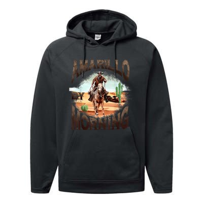 Western Cowboy Amarillo By Morning Country Music Performance Fleece Hoodie