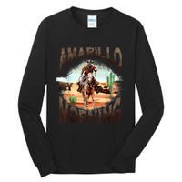 Western Cowboy Amarillo By Morning Country Music Tall Long Sleeve T-Shirt