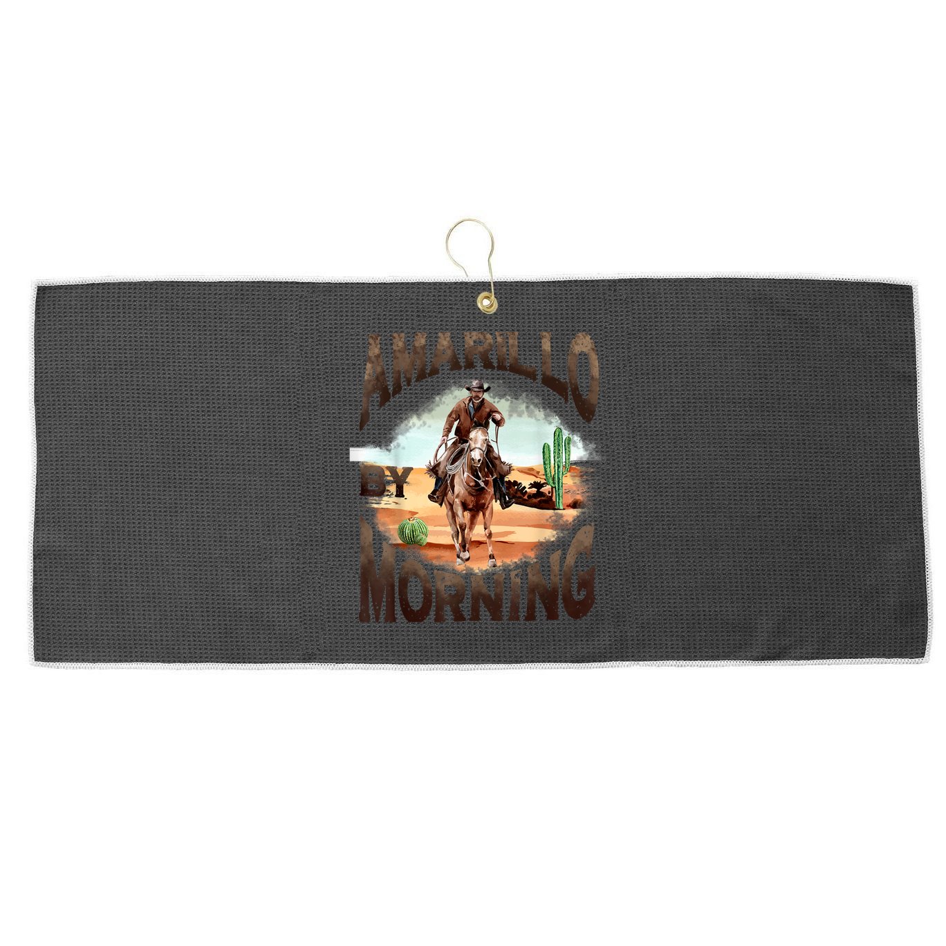 Western Cowboy Amarillo By Morning Country Music Large Microfiber Waffle Golf Towel
