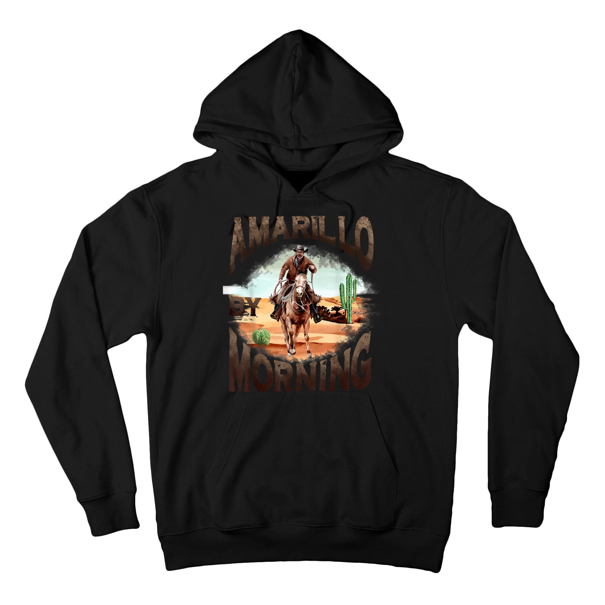 Western Cowboy Amarillo By Morning Country Music Tall Hoodie