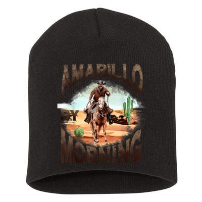 Western Cowboy Amarillo By Morning Country Music Short Acrylic Beanie